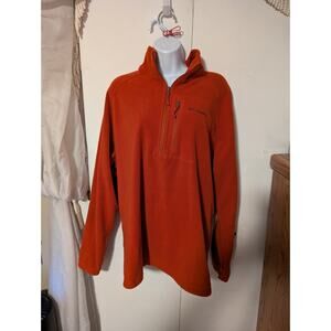 Columbia 1/4 Zip Pullover Mens XL Fleece Sweater Red Golf Casual Jacket Unisex
